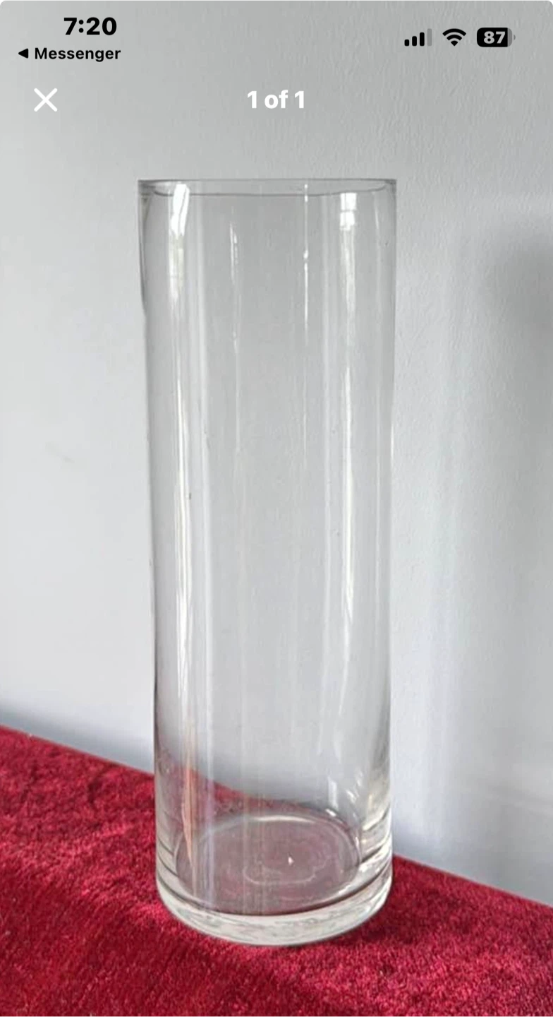 Clear TALL Glass Cylinder Vase BRAND NEW