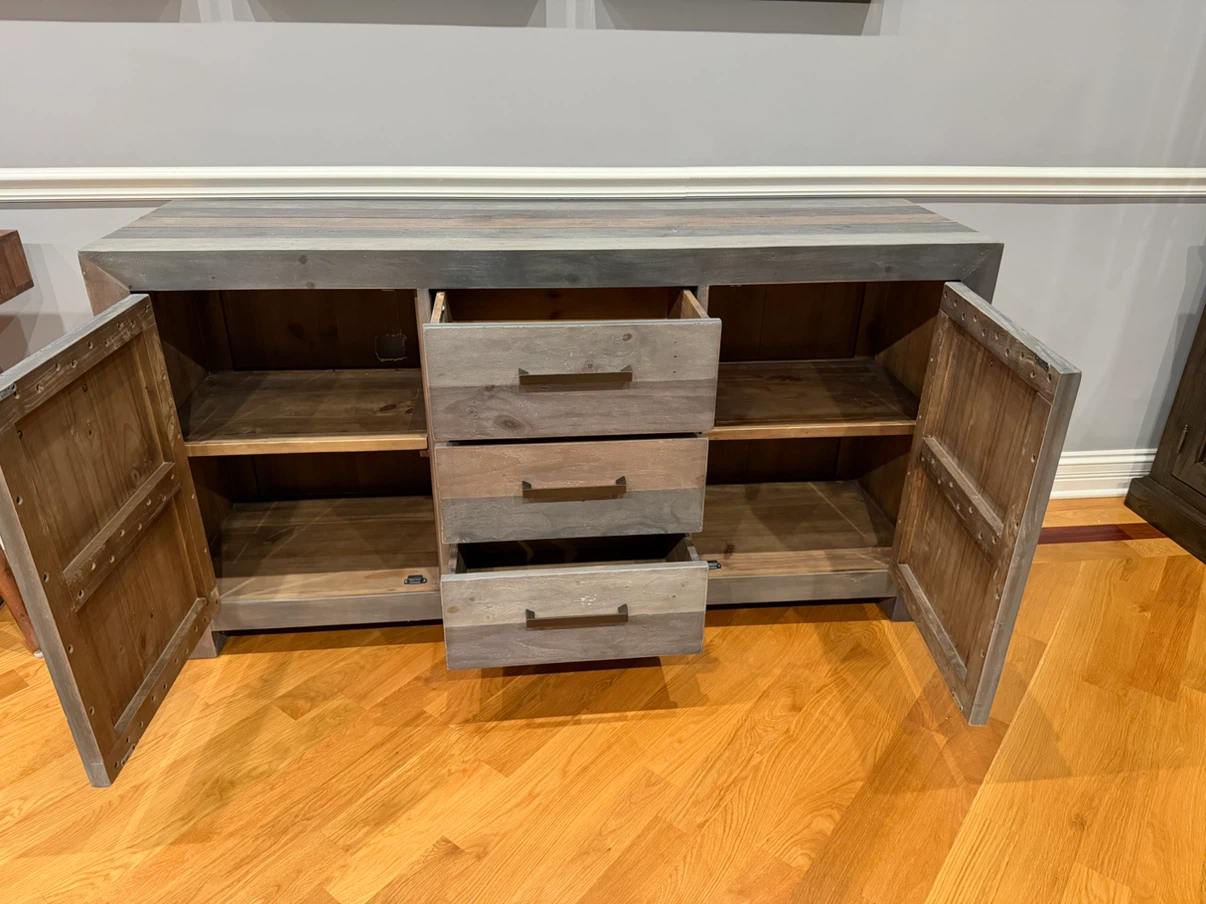 Rustic Wood Buffet Sideboard