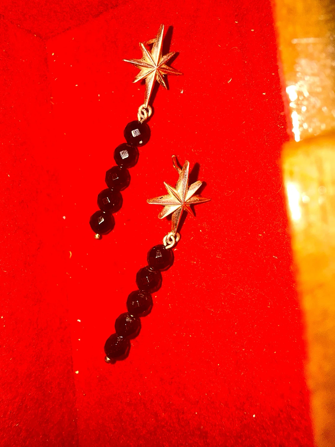 Girlfriends Club 925 Silver + Onyx North Star Earrings - photo 2