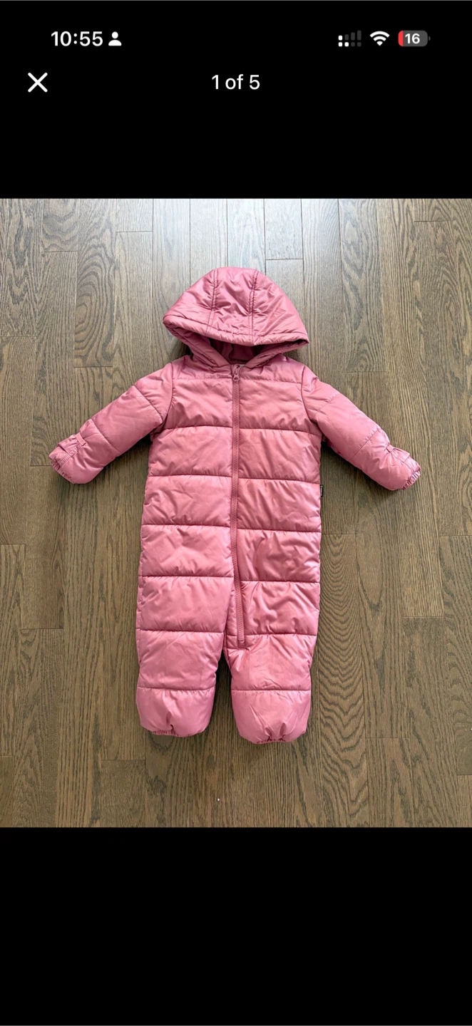 Joe Fresh pink baby snowsuit