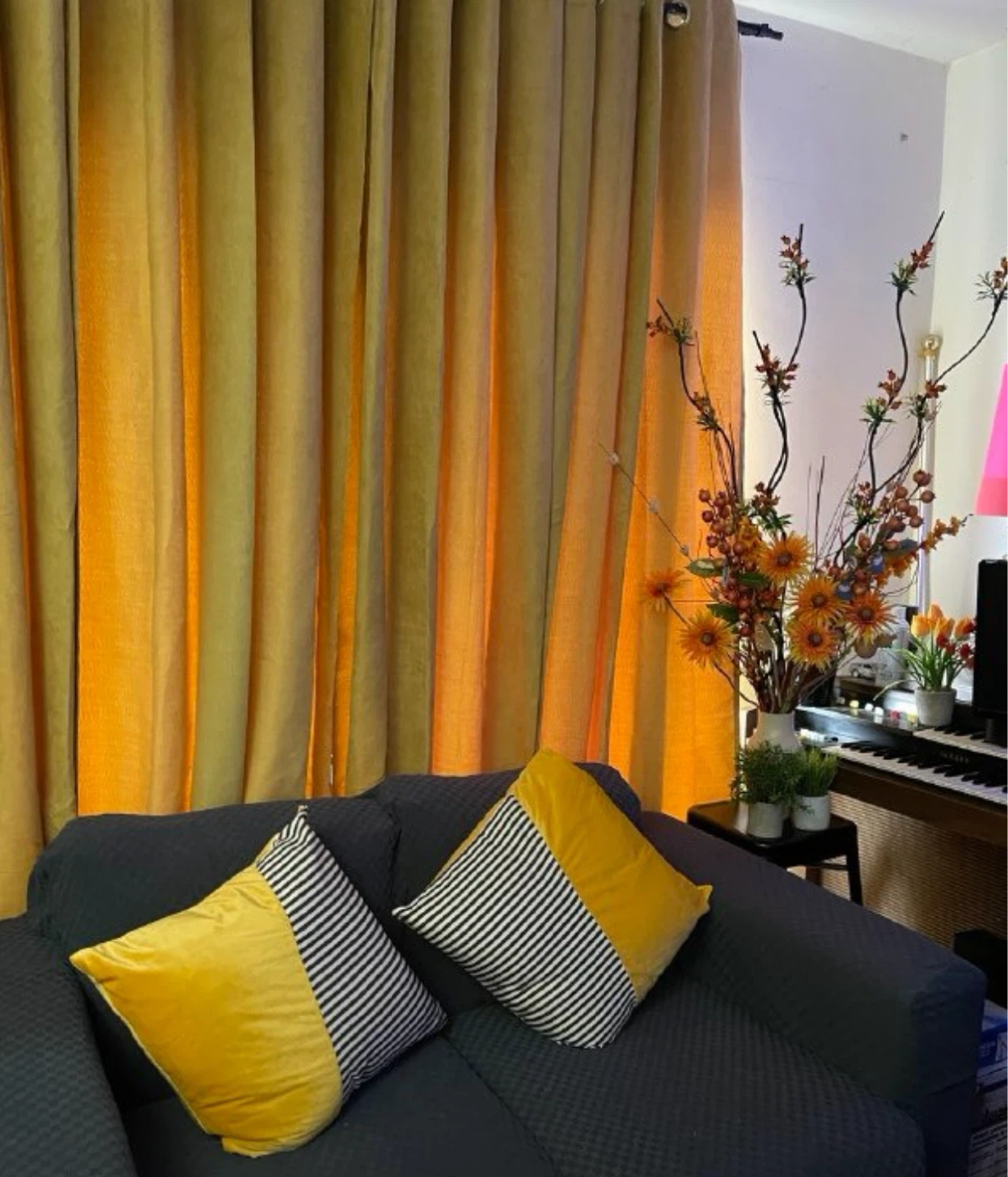 Mustard Yellow Velvet Curtains - photo 2