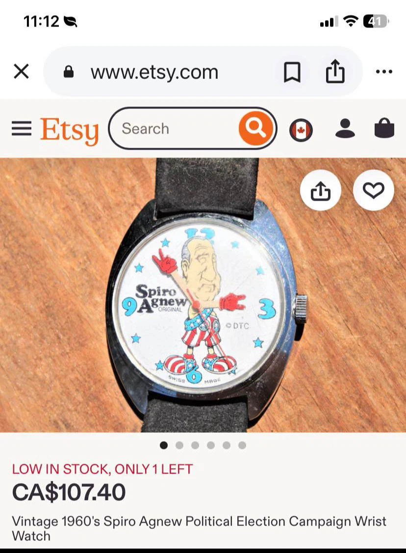 Vintage Spiro Agnew Dirty Time Company Watch - photo 5
