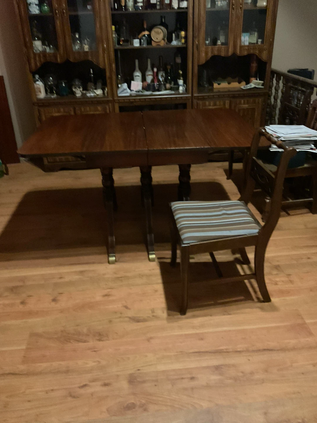 Vintage Wooden Dining Set with Hutch and Table - photo 3
