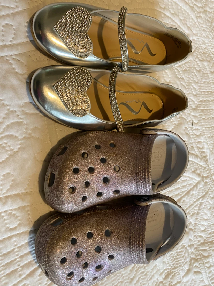 Girls Nina Flats and Crocs Glitter Shoes