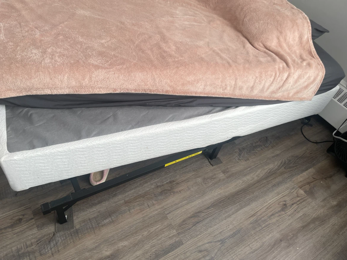Twin bed frame, box spring, and matress set - photo 3
