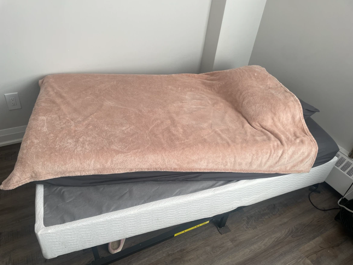 Twin bed frame, box spring, and matress set - photo 4
