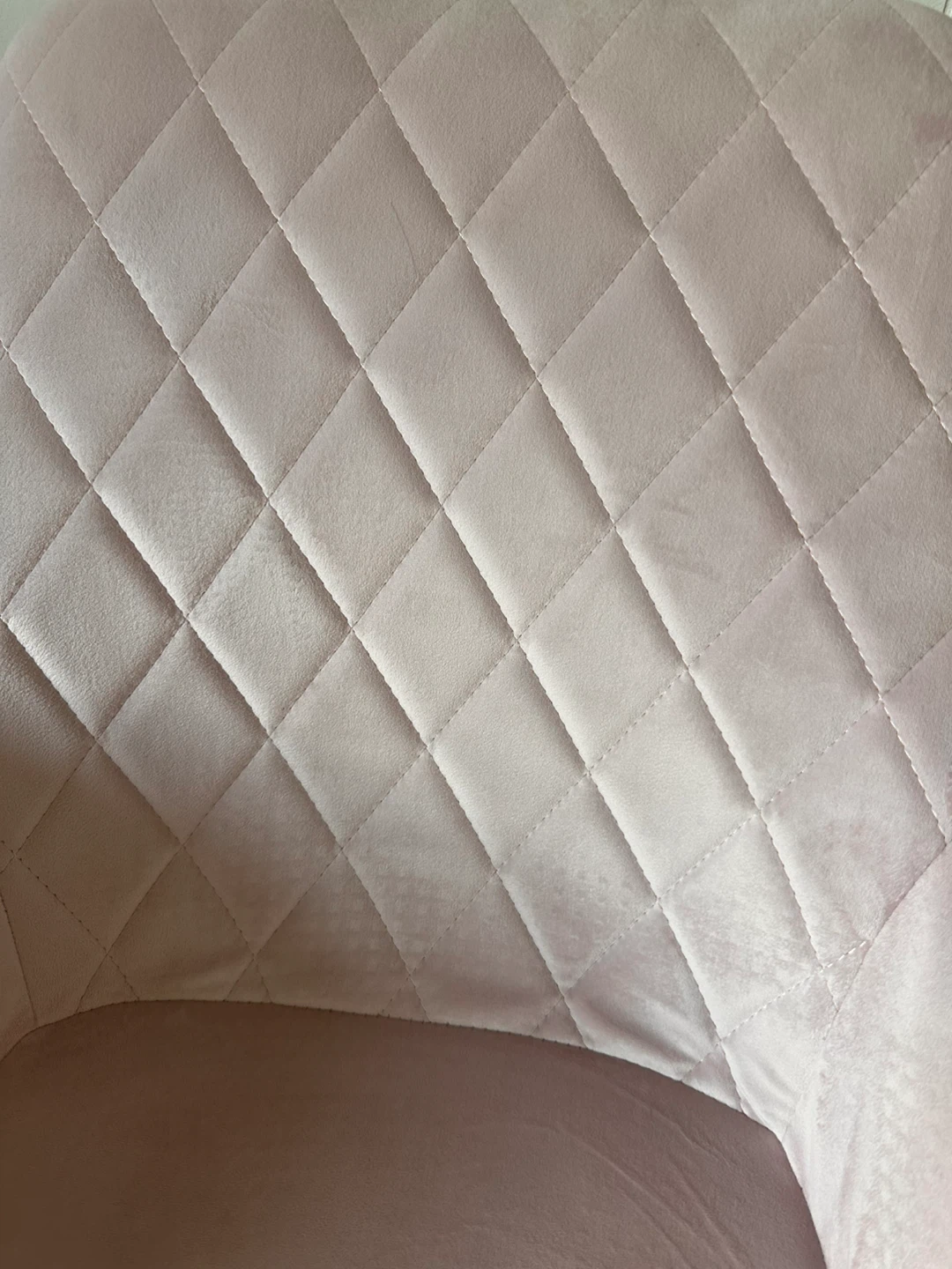 Pink Quilted Velvet Office Chair - photo 4