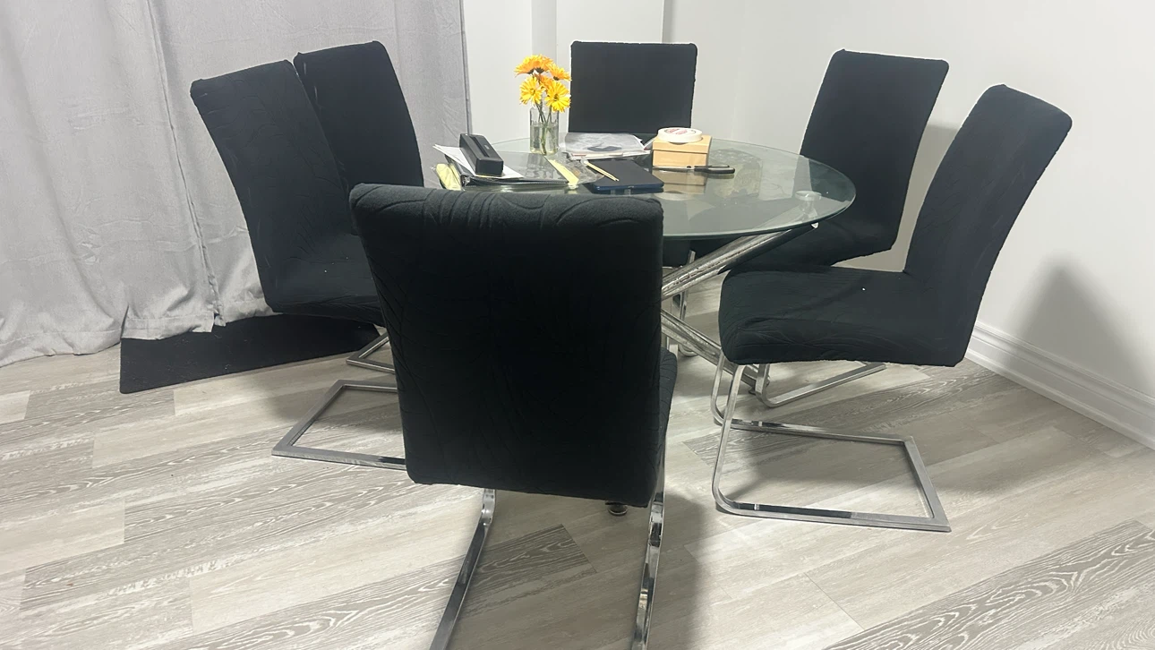 Set of 6 Black Dining Chairs