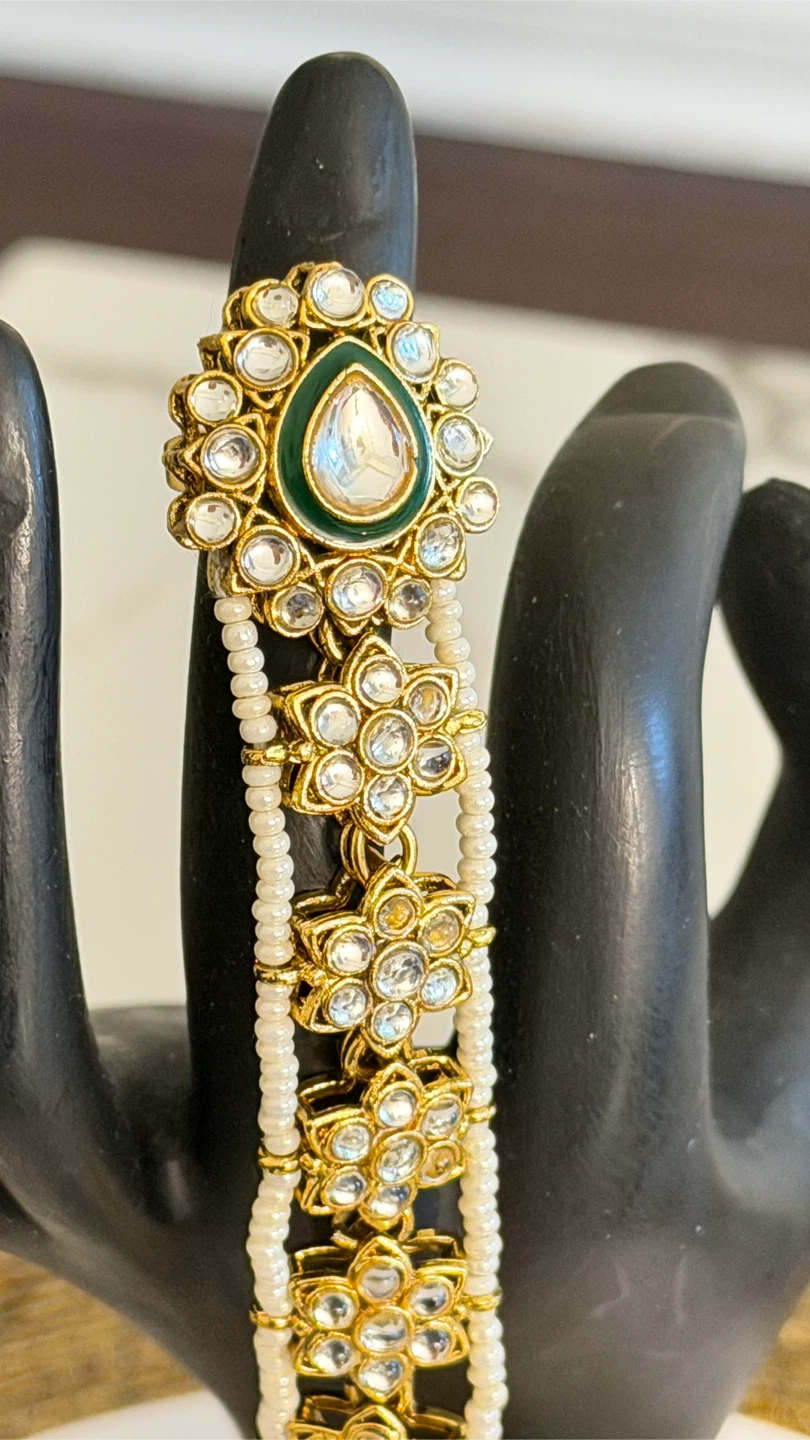 Kundan and Pearl Hand Harness - photo 2