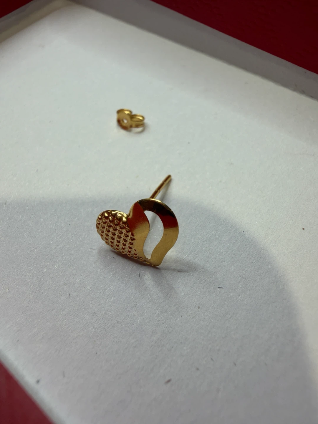 18K Gold Heart Necklace and Earring Set - photo 4