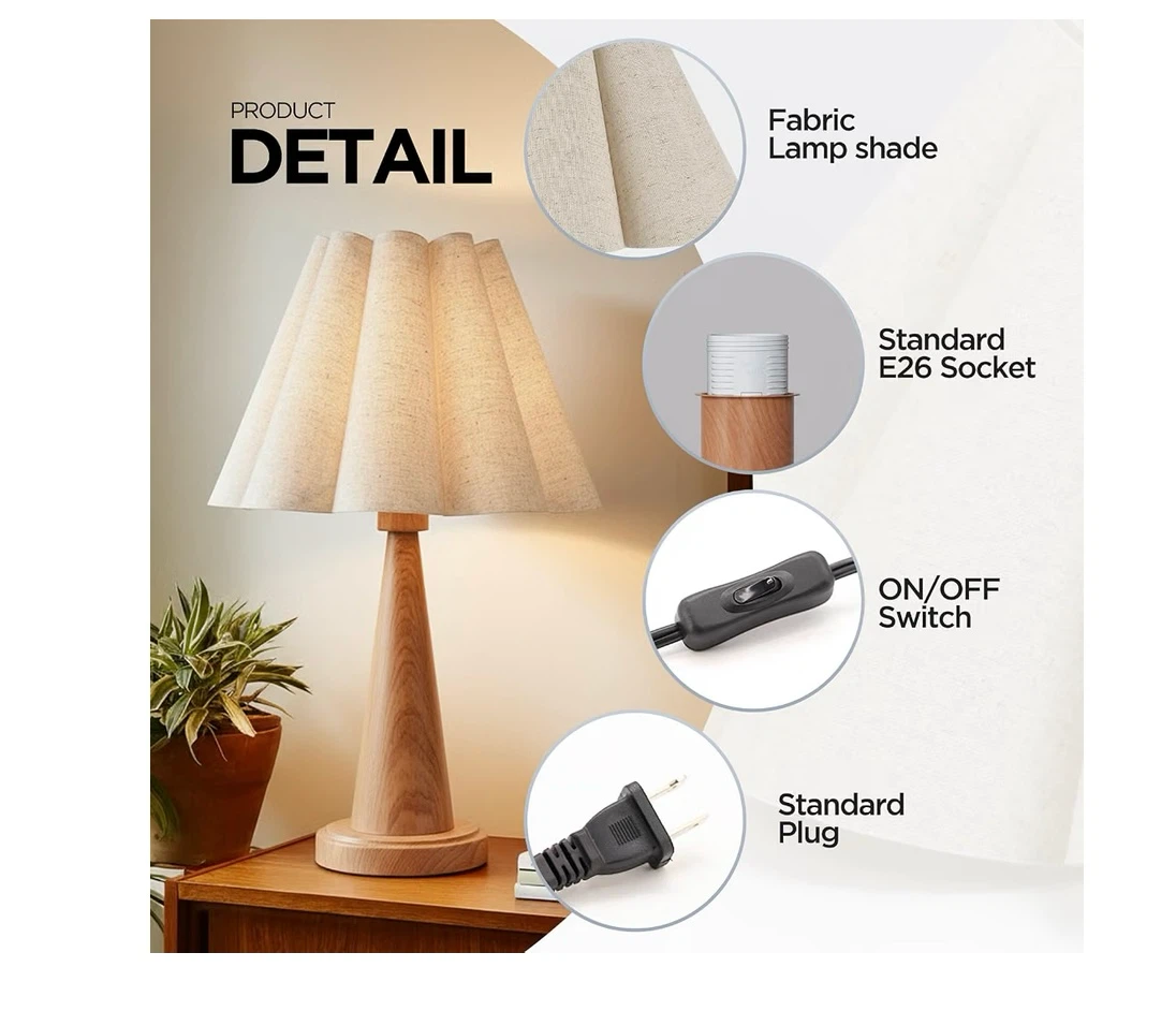 Fengarolam Modern Table Lamp With Petal Lampshade - photo 4
