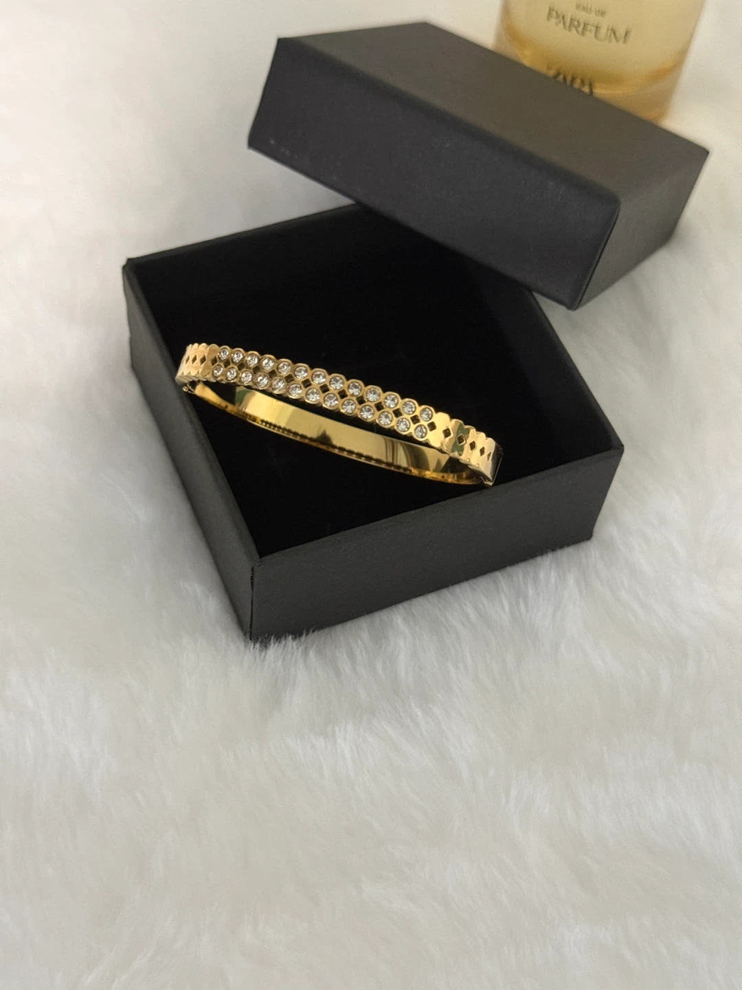 Gold-tone crystal bangle bracelet - photo 3