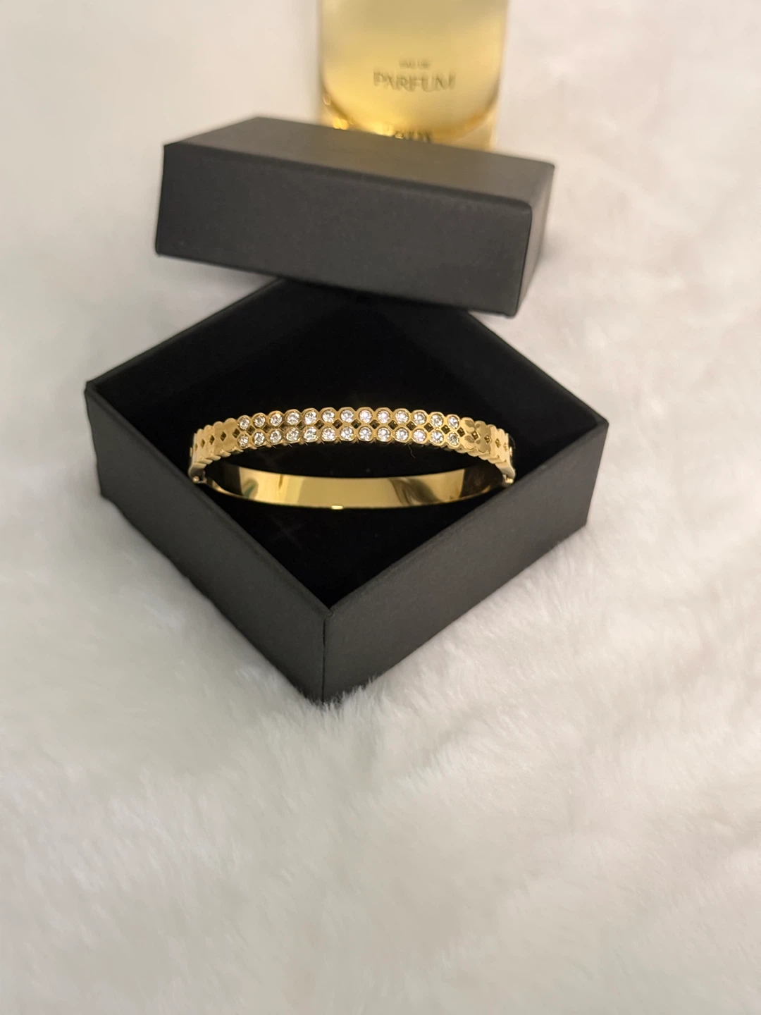 Gold-tone crystal bangle bracelet - photo 4