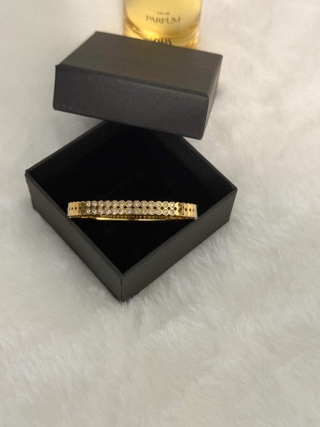 Gold-tone crystal bangle bracelet - photo 5
