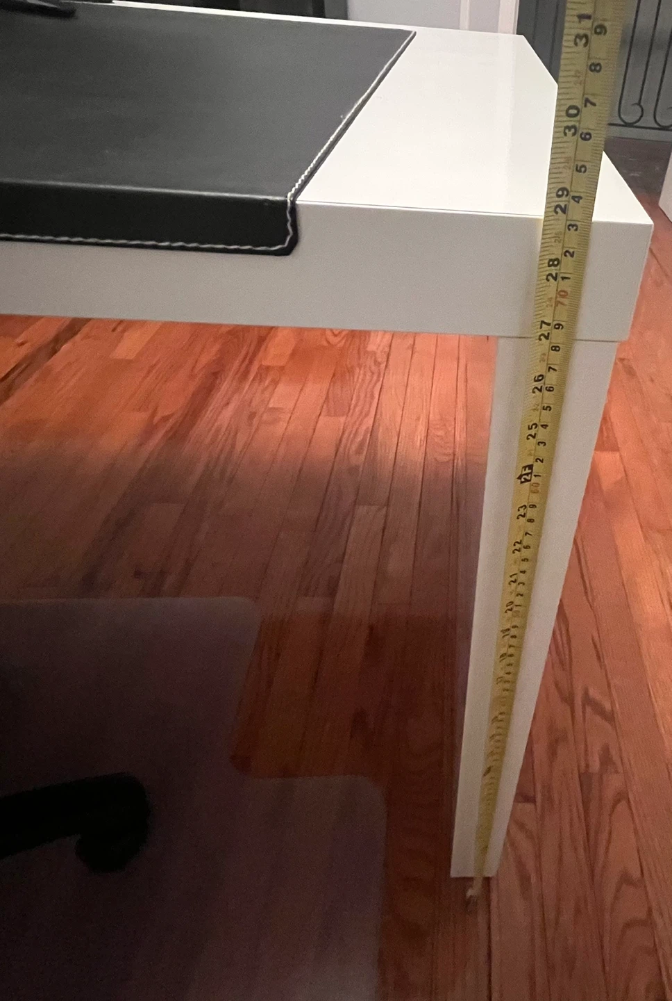 White L-Shaped Desk with File Cabinet - photo 5