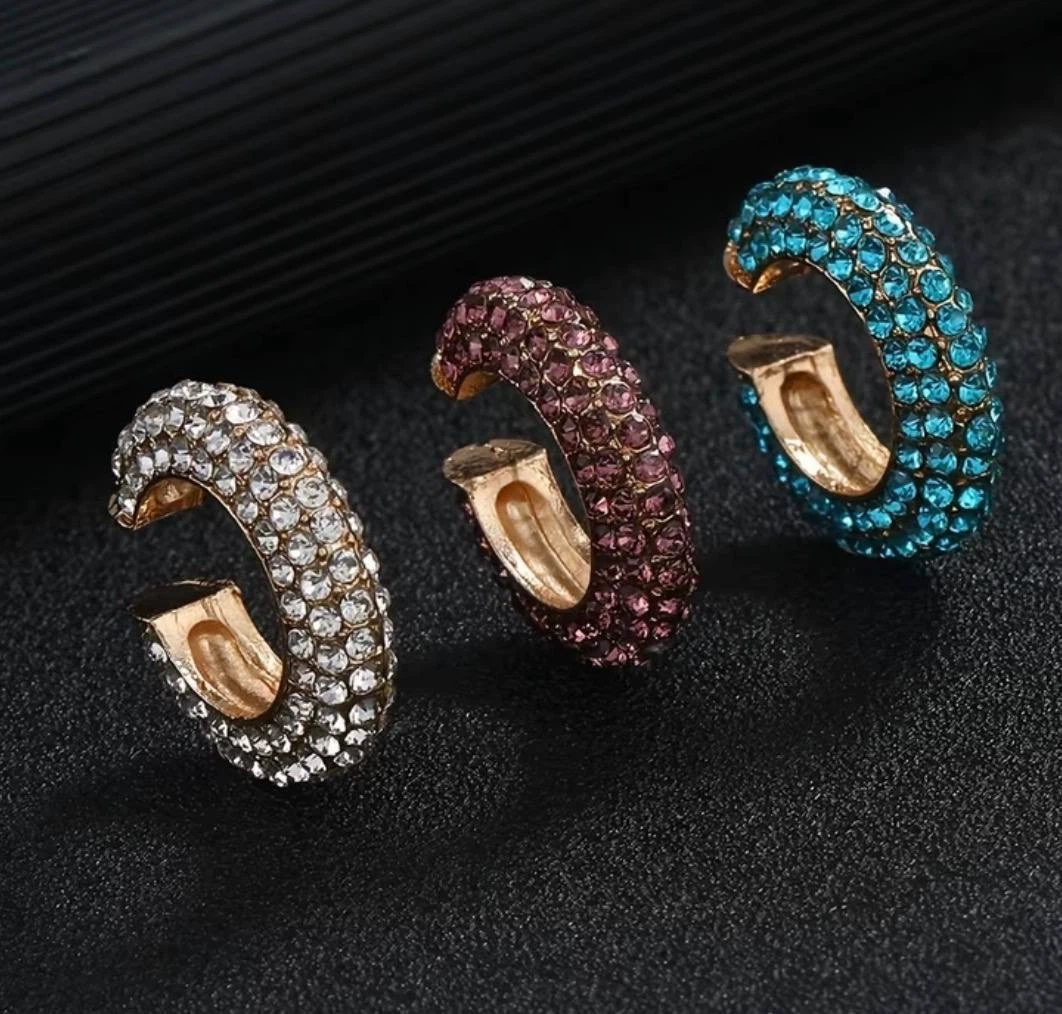 Crystal rhinestone ear cuff set ( 3 pieces) - photo 3