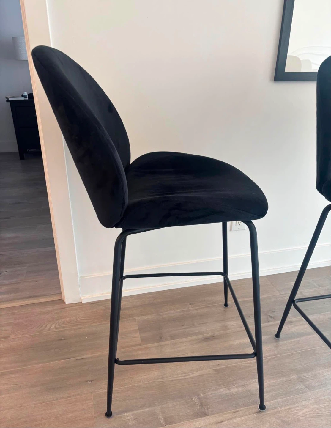 Set of 2 Black Counter Height Stools - photo 2