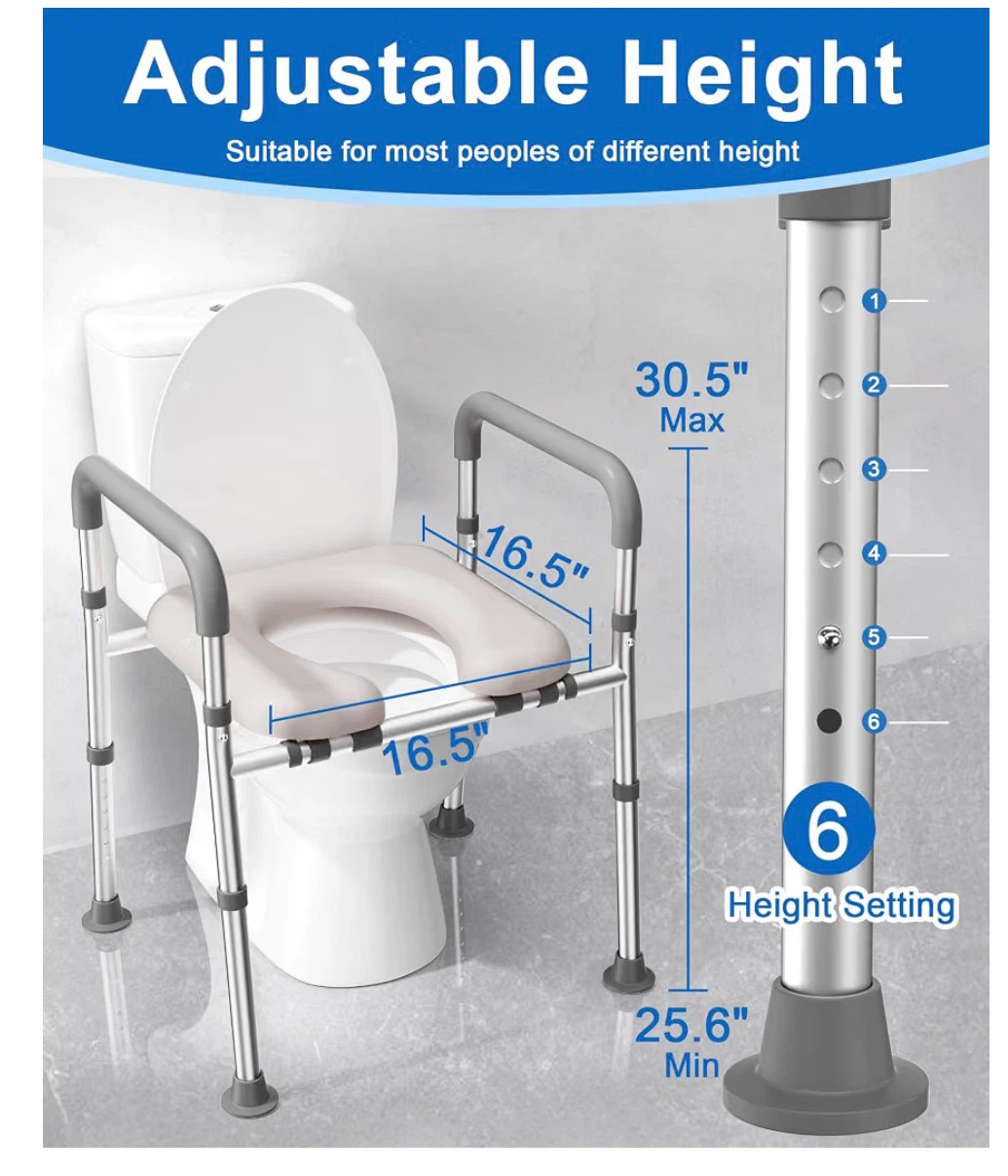 HOMLAND Toilet Seat Riser with Adjustable Arms - photo 3