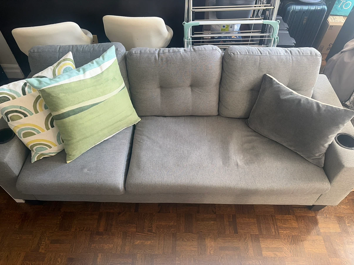 Grey fabric sofa
