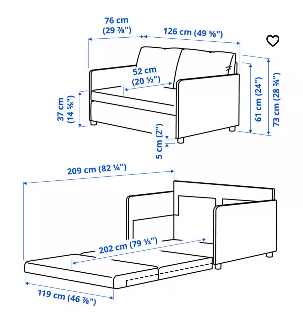 IKEA LYCKSELE LÖVÅS Sofa Bed - photo 2