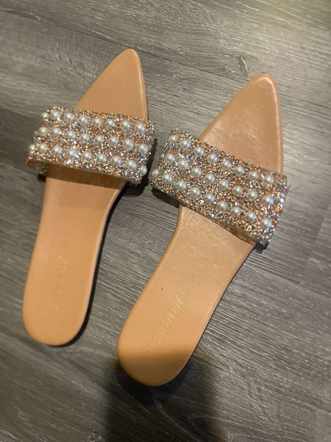 Beaded Pearl Slide Sandals - photo 2