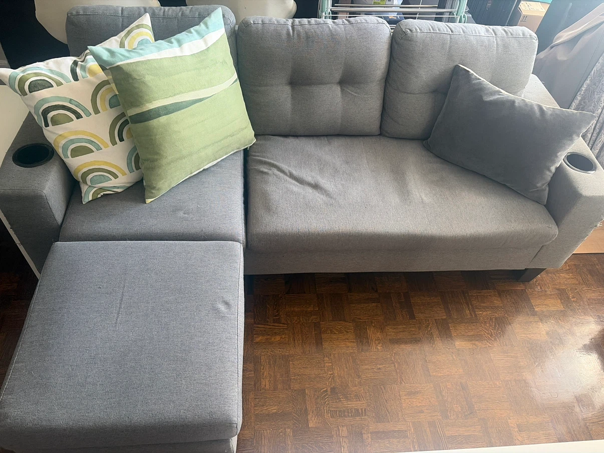 Grey fabric sofa - photo 4
