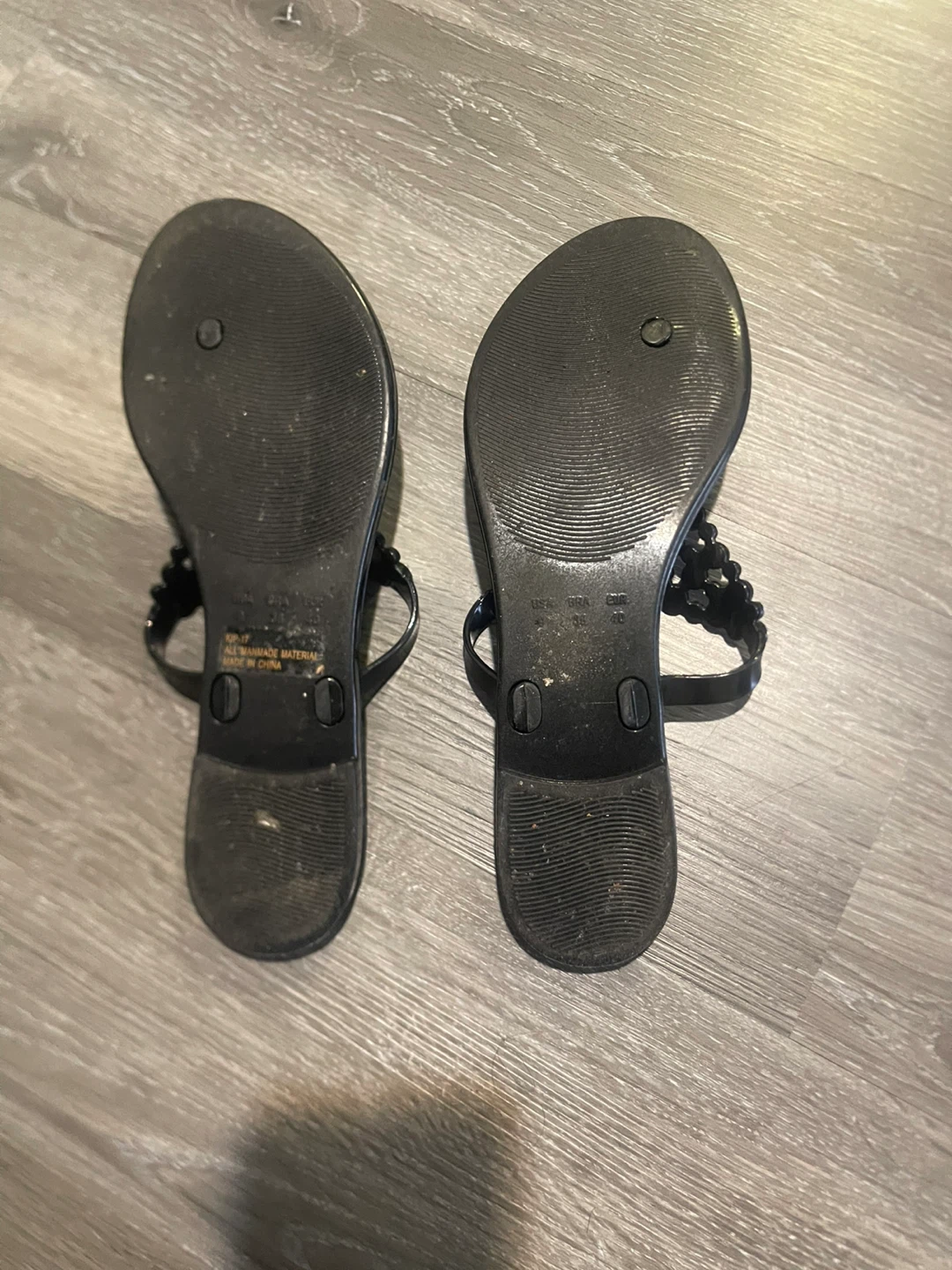 Rouge Helium Black Rhinestone Sandals Size 9 - photo 3