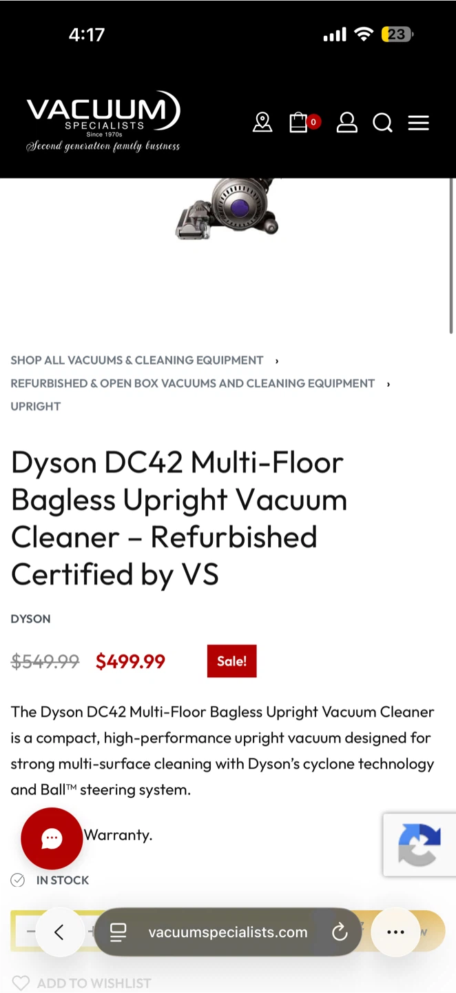 Dyson DC42 Multi-Floor Bagless Upright Vacuum