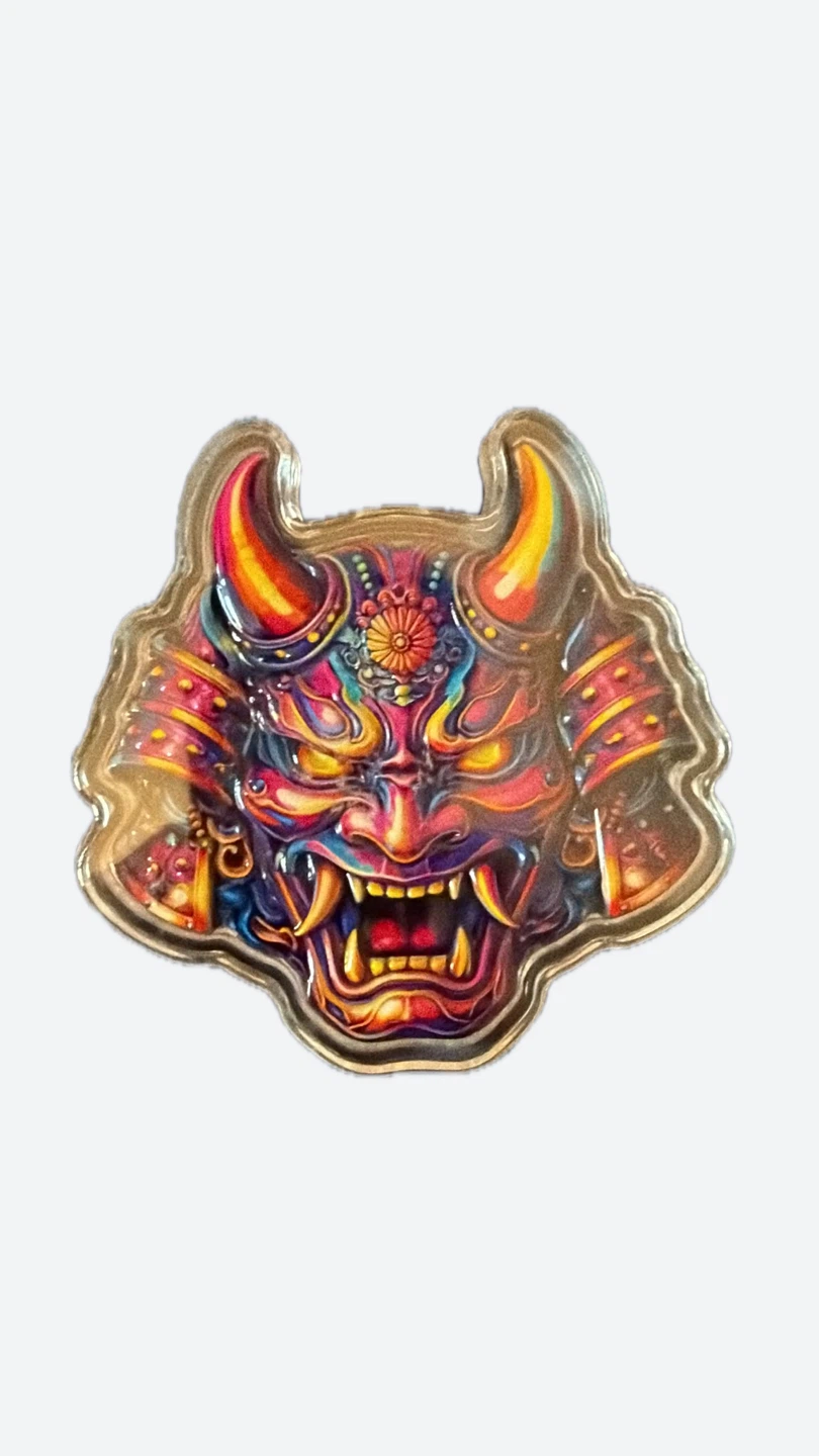 Oni Demon Mask .999 Fine Copper 5AVDP Ounce Bar - photo 2