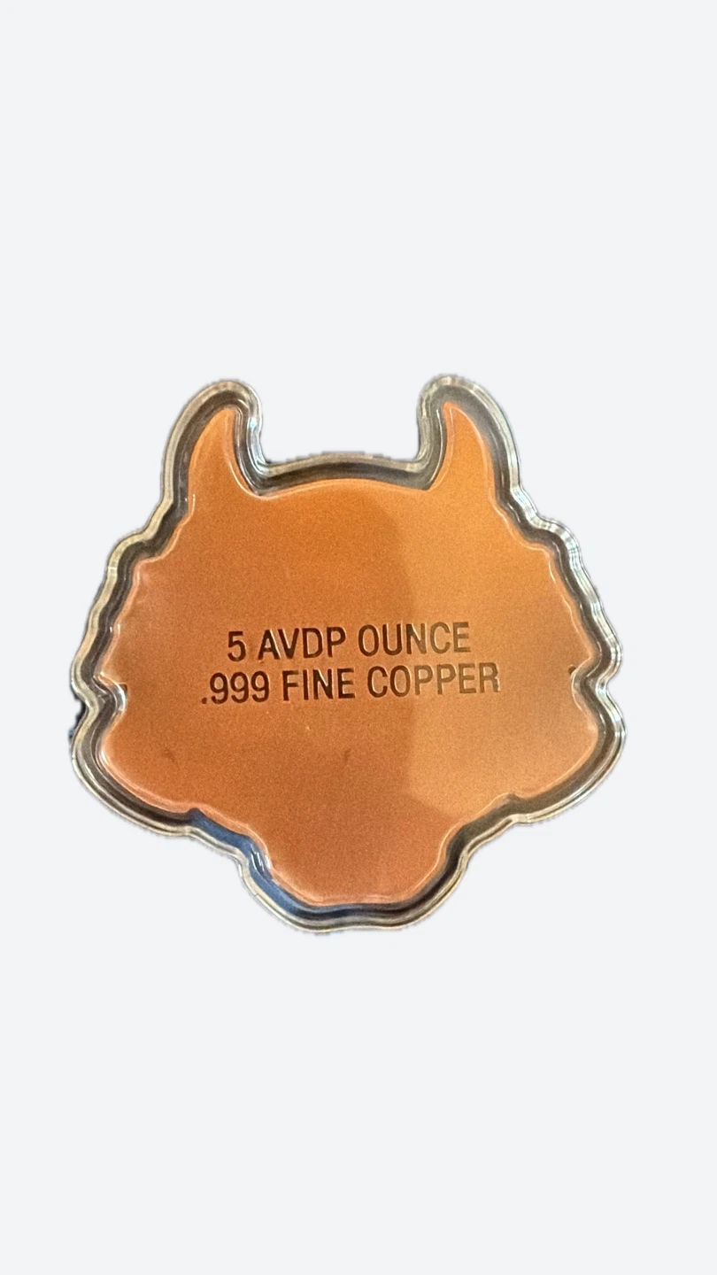Oni Demon Mask .999 Fine Copper 5AVDP Ounce Bar - photo 3