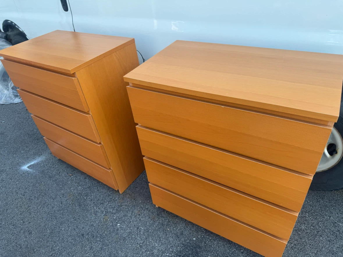 Ikea Set of two light wood 4-drawer dressers
