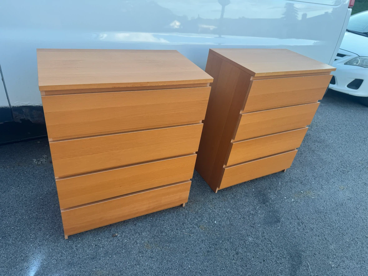 Ikea Set of two light wood 4-drawer dressers - photo 2