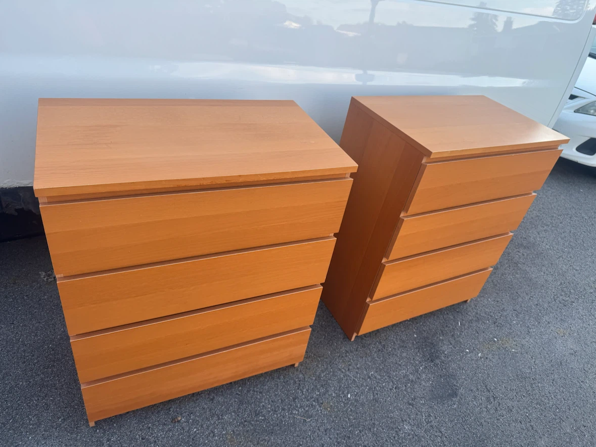 Ikea Set of two light wood 4-drawer dressers - photo 3