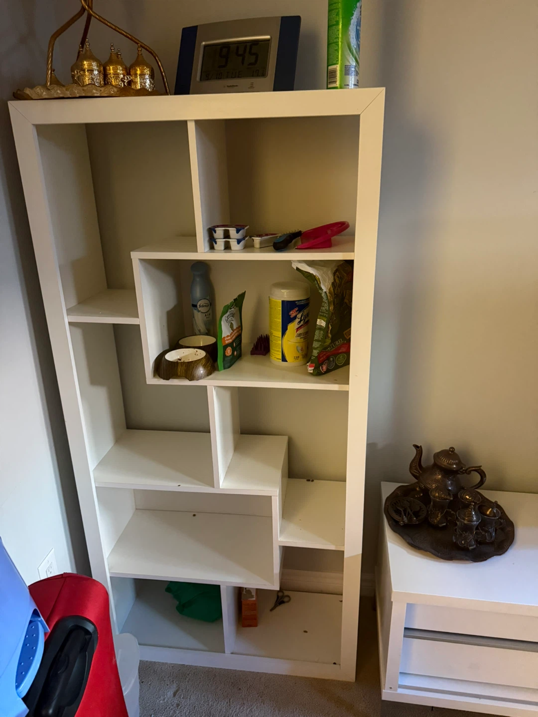 White Asymmetrical Shelving Unit