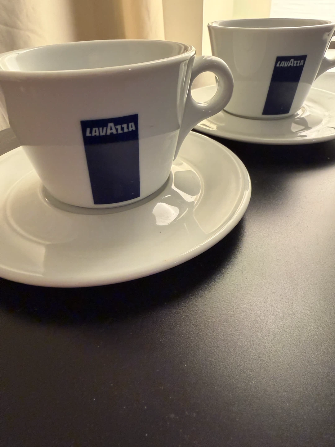 2 Lavazza Espresso Cups and Saucers