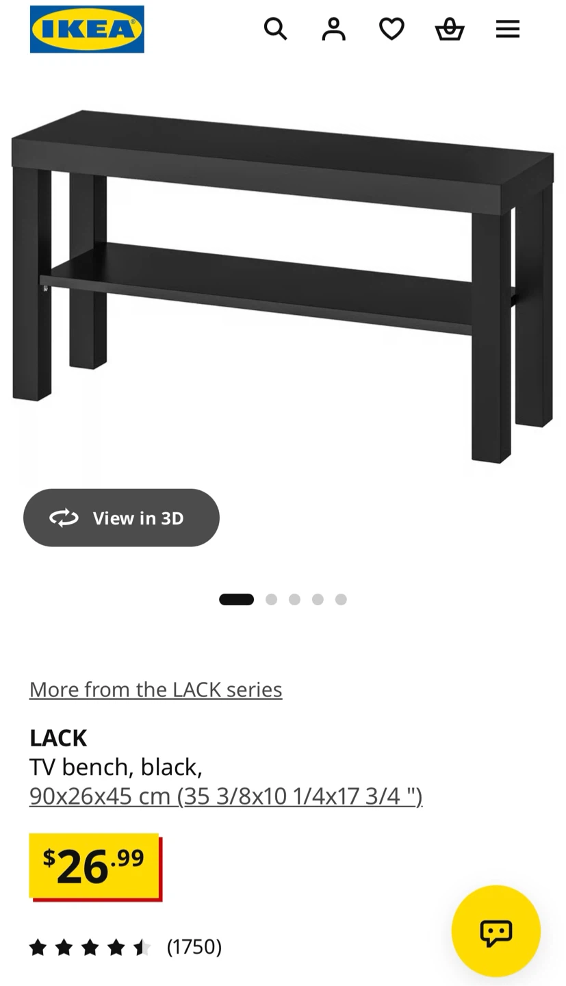 IKEA LACK TV bench in black - photo 2
