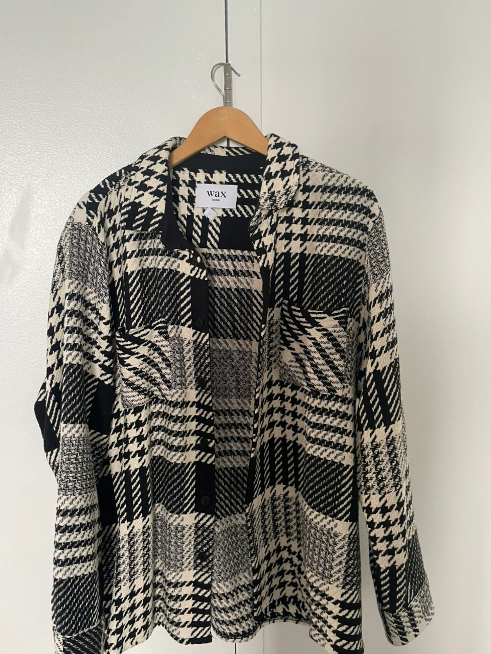 Wax London Black and White Plaid Shirt Jacket