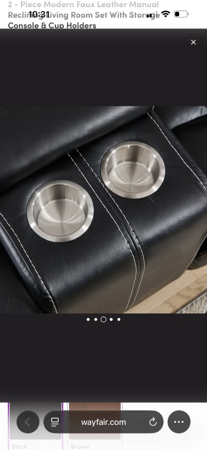 Latitude Run 2-Piece Faux Leather Manual Recliner Set - photo 5
