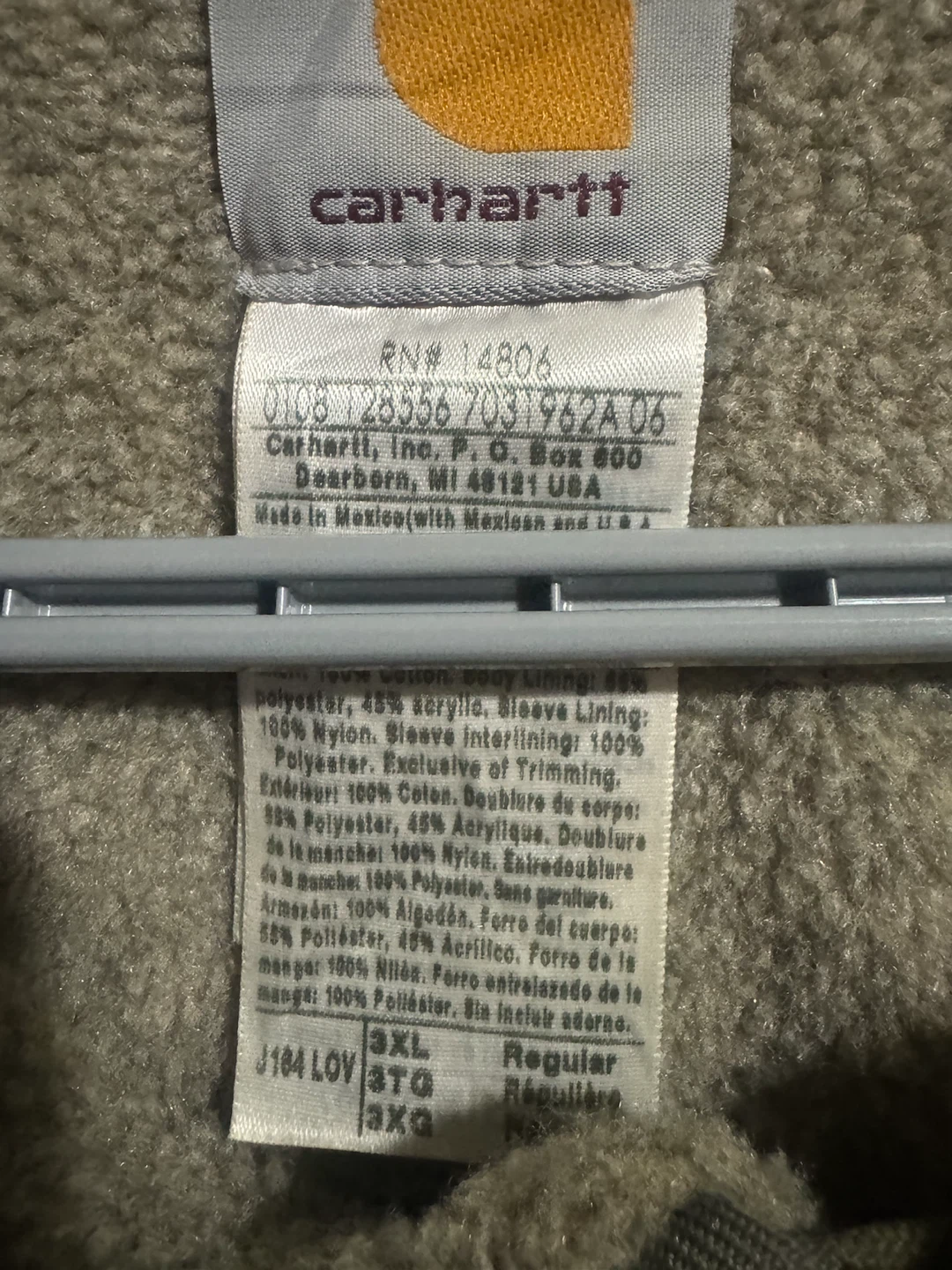 Carhartt J184 LOV Jacket Olive Size 3XL - photo 4