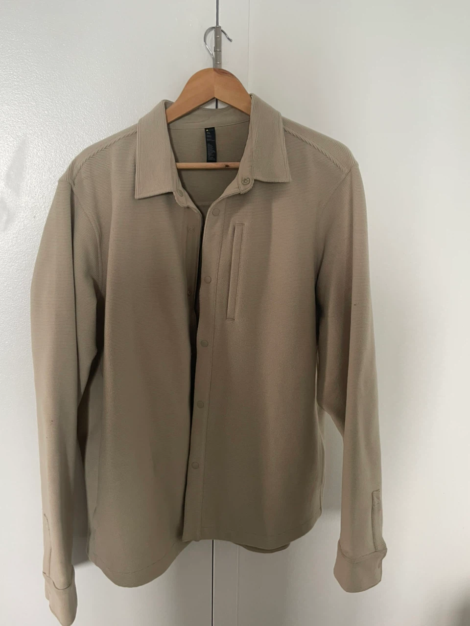 Zella Snap-Front Utility Shirt Jacket Beige XL