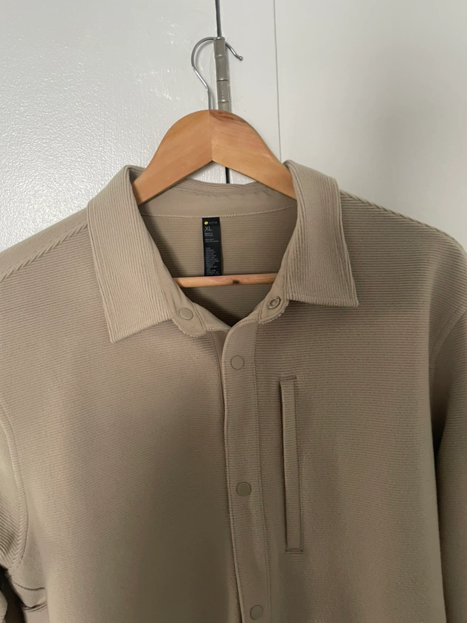 Zella Snap-Front Utility Shirt Jacket Beige XL - photo 3