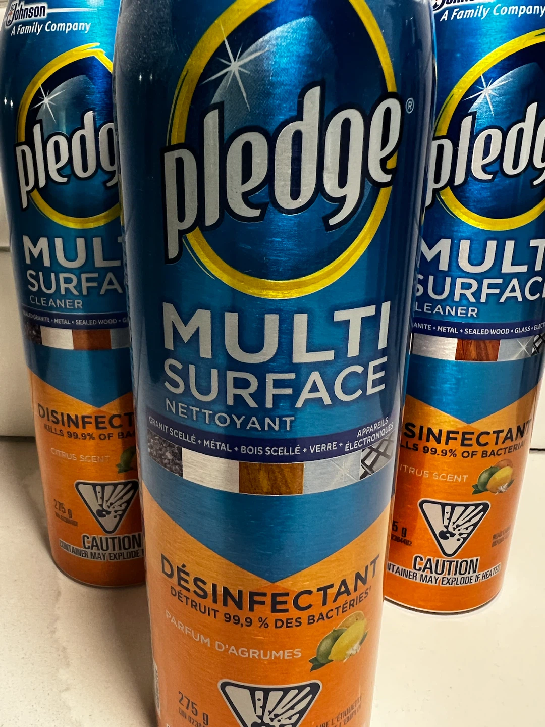 3 Cans of Pledge Multi Surface Cleaner - photo 2