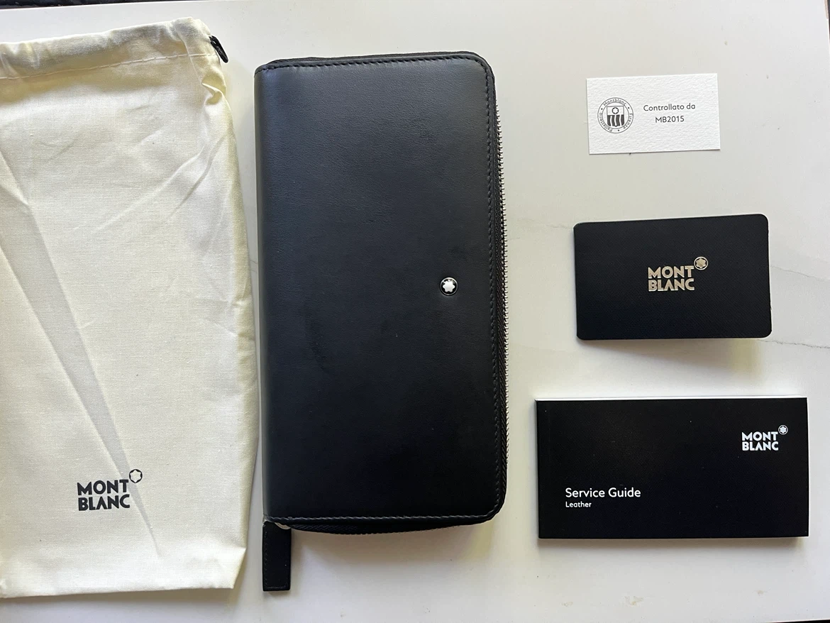Brand New: Montblanc Black Leather Zip Around Wallet - photo 4