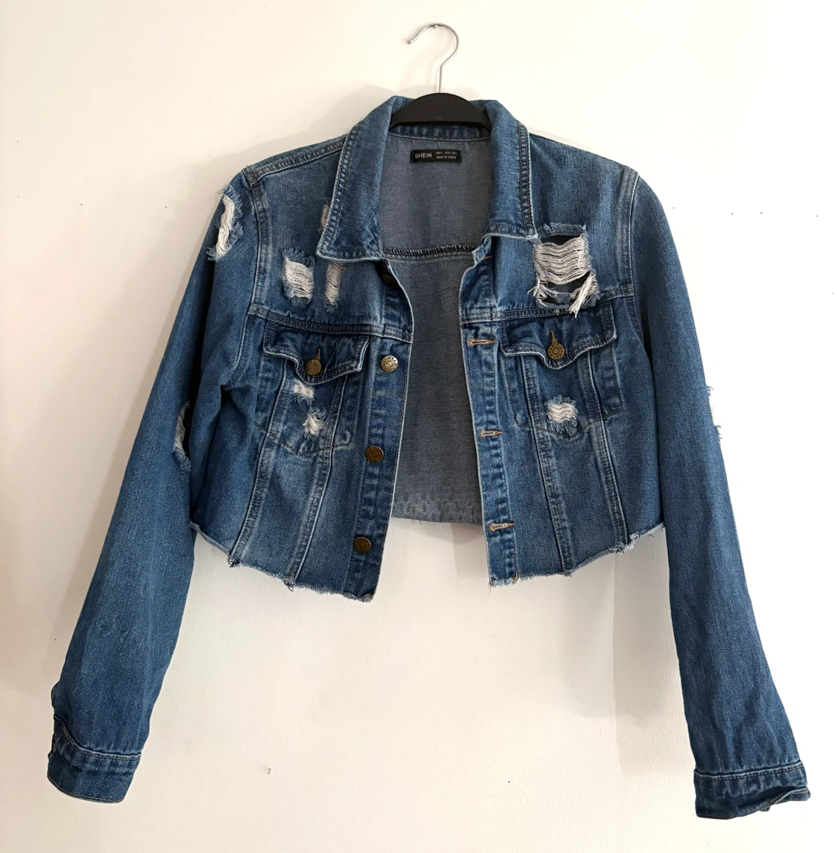 Distressed Denim Crop Jacket!