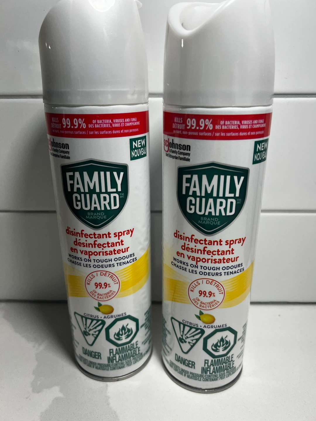 2 Cans of Family Guard Citrus Disinfectant Spray