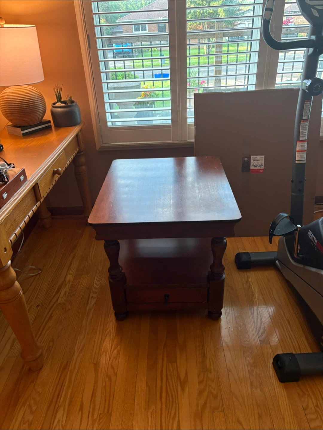 Solid Wood Side Table with Drawer