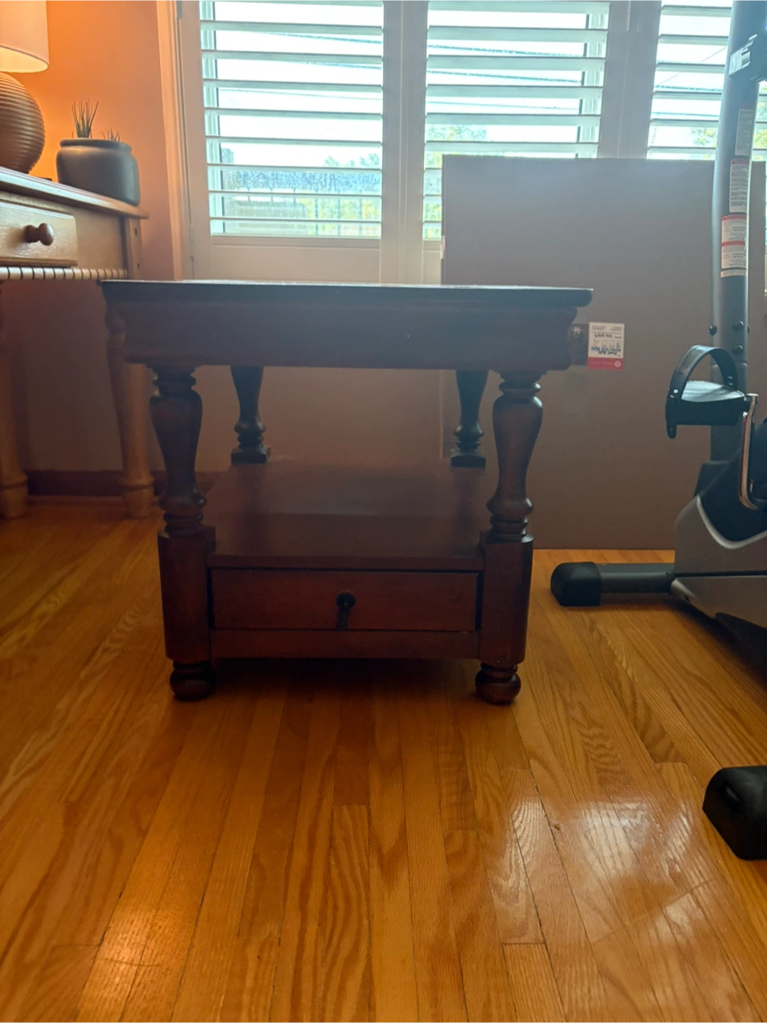 Solid Wood Side Table with Drawer - photo 2