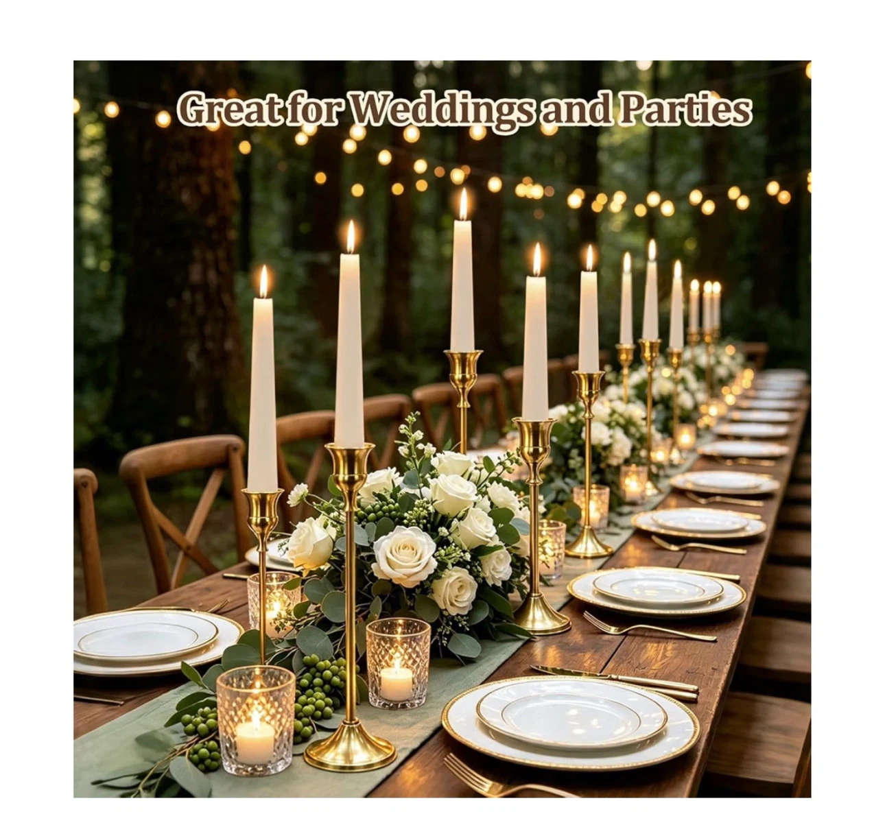 Brand new 24Pcs Gold Taper Candle Holders - photo 3
