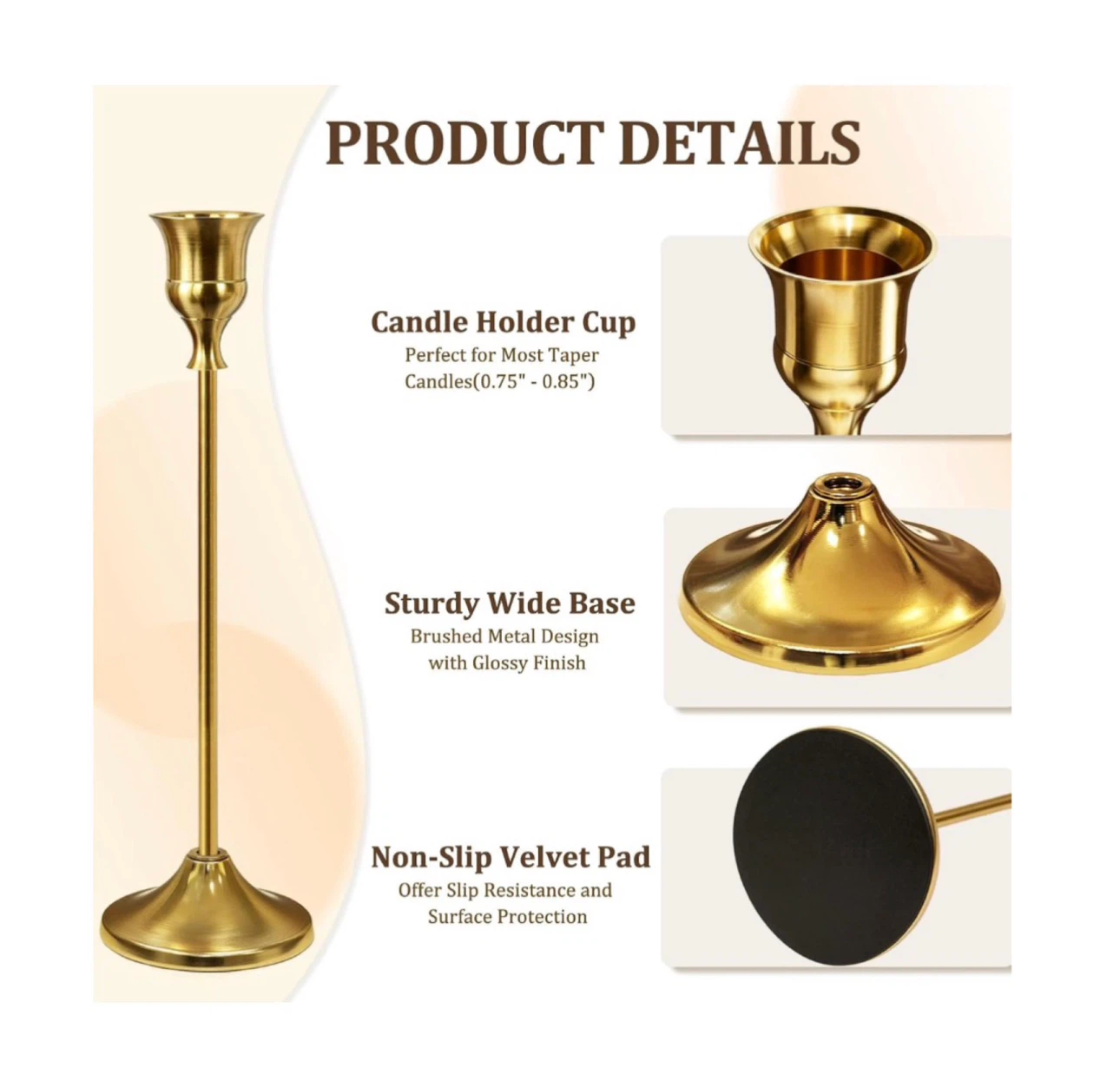 Brand new 24Pcs Gold Taper Candle Holders - photo 5
