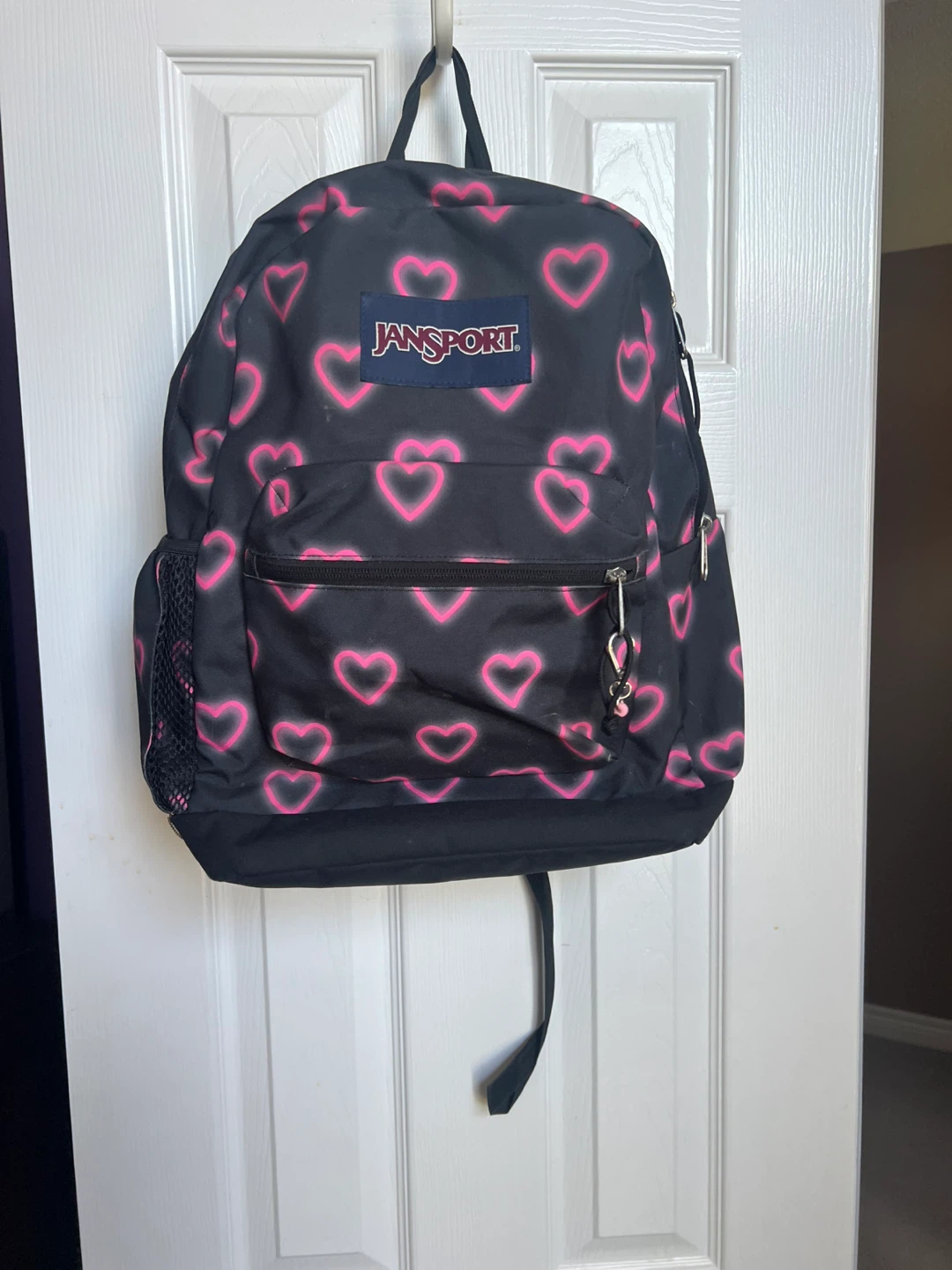 JanSport Backpack with Pink Hearts